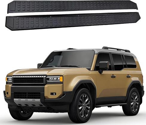 Fixed Running Boards Side Steps Foot Protector Bar with Brackets Black Fits for Land Cruiser Prado J250 LC250 2024 2025 2026 in Saudi Arabia