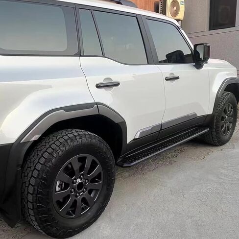 Fixed Running Boards Side Steps Foot Protector Bar with Brackets Black Fits for Land Cruiser Prado J250 LC250 2024 2025 2026 in Saudi Arabia