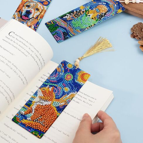 SWATOM 6 PCS 5D Diamond Painting Laink Lainks Sun & Moon Acrylic Diamond Art Mongmark with Diy Painting kits و Wood Beads Bendant Rhinestone Stowers (Sun & Moon Nature 6 PCS) in Kuwait