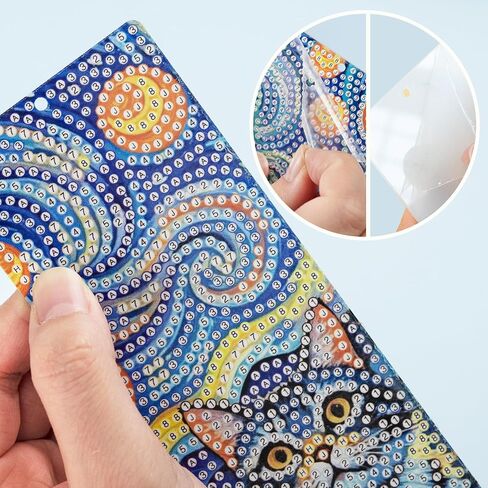 SWATOM 6 PCS 5D Diamond Painting Laink Lainks Sun & Moon Acrylic Diamond Art Mongmark with Diy Painting kits و Wood Beads Bendant Rhinestone Stowers (Sun & Moon Nature 6 PCS) in Kuwait