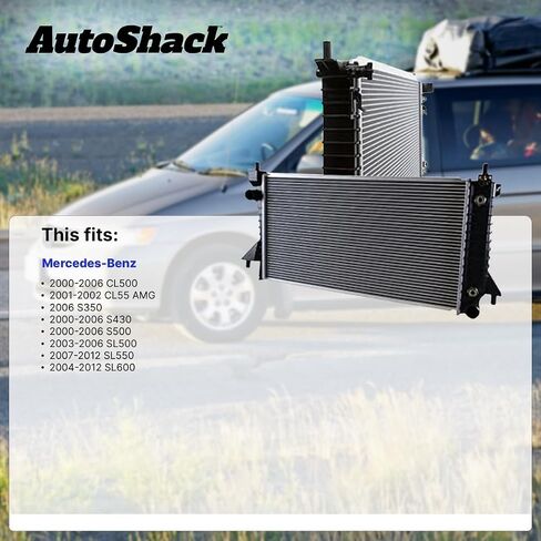 AutoShack Radiator for 2000-2006 Mercedes CL500 S430 S500 2001-2002 CL55 AMG 2003-2006 SL500 2004-2011 SL600 2006 S350 2007-2012 SL550 3.7L 4.3L 5.0L 5.5L V6 V8 AWD RWD RK1040 in Saudi Arabia