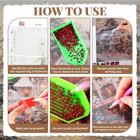 Viorawhite 12 PCS Holiday موضوعات موسميات الطلاء الماس الموسمية 15.75 × 11.81 بوصة DIY CATOR CARONES 5D RHINESTONS in Kuwait