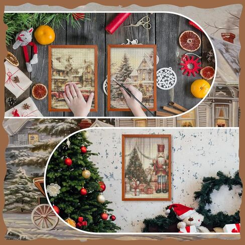 Viorawhite 12 PCS Holiday موضوعات موسميات الطلاء الماس الموسمية 15.75 × 11.81 بوصة DIY CATOR CARONES 5D RHINESTONS in Kuwait