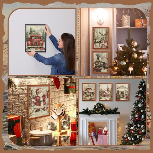 Viorawhite 12 PCS Holiday موضوعات موسميات الطلاء الماس الموسمية 15.75 × 11.81 بوصة DIY CATOR CARONES 5D RHINESTONS in Kuwait