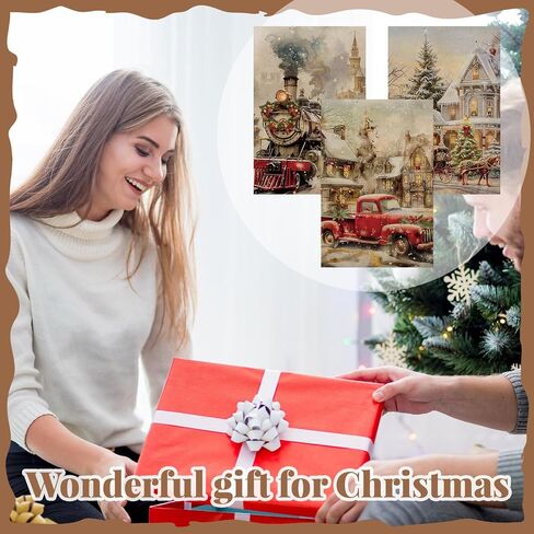 Viorawhite 12 PCS Holiday موضوعات موسميات الطلاء الماس الموسمية 15.75 × 11.81 بوصة DIY CATOR CARONES 5D RHINESTONS in Kuwait
