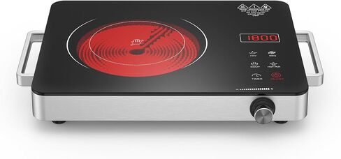 Induction Cooktop, 1800W Portable Induction Burner & 10" Fry Pan, Electric Cooktop with 8 Power & 8 Temperature Levels, Timer,110V Energy Saving Hot Plate for Home Camping in Kuwait
