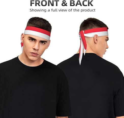Indonesian Flag Print Sports Head Tie, Hair Band for Workout, Running, Yoga, One Size Fits Most in Saudi Arabia