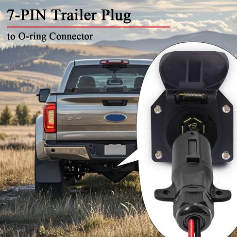 7 Way Trailer Slop إلى Clips Clips Cable ، 10AWG 7 PIN إمكانية الوصول إلى موصل مقطع التماسيح ، مصدر طاقة 12 فولت لـ RV Truck Connect Quick Connect ، 6.5 قدم in Kuwait