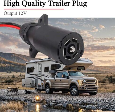 7 Way Trailer Slop إلى Clips Clips Cable ، 10AWG 7 PIN إمكانية الوصول إلى موصل مقطع التماسيح ، مصدر طاقة 12 فولت لـ RV Truck Connect Quick Connect ، 6.5 قدم in Kuwait
