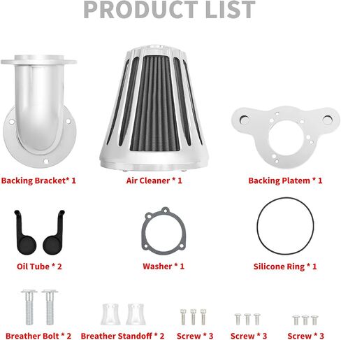 HDBUBALUS Sucker Air Intake Cleaner Kit Air Filter Fit for Harley (Black Housing Grey Element, B-For Touring 00-07/ Dyna 00-17,Softail 00-15) in Saudi Arabia