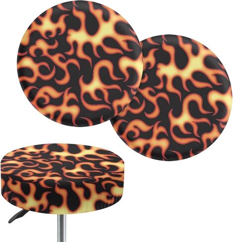 Bar Stool Chair Cover, Colourful Lollipop Print Super Comfy & Washable Round Stool Bench Cushion Slipcover (Small, 2 Pieces) in Kuwait