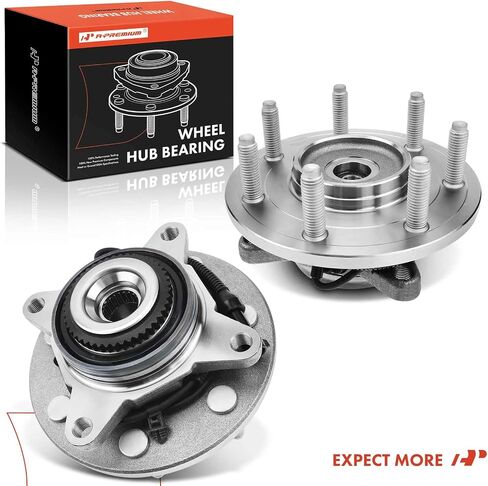 A-Premium 2 x Front Wheel Bearing and Hub Assembly with ABS & 7-Lug Compatible with Ford F-150 F150 2005 2006 2007 2008, 4WD Only in Saudi Arabia