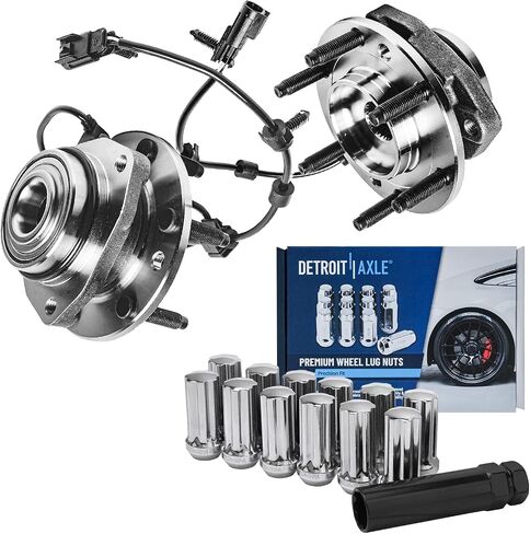 Detroit Axle - Front Wheel Bearing & Hubs Kit for Saab 9-7X Chevy Trailblazer EXT SSR GMC Envoy XL Buick Rainier Isuzu Ascender Olds Bravada, Hub and Bearings + Wheel Lug Nuts Socket Key Replacement in Saudi Arabia
