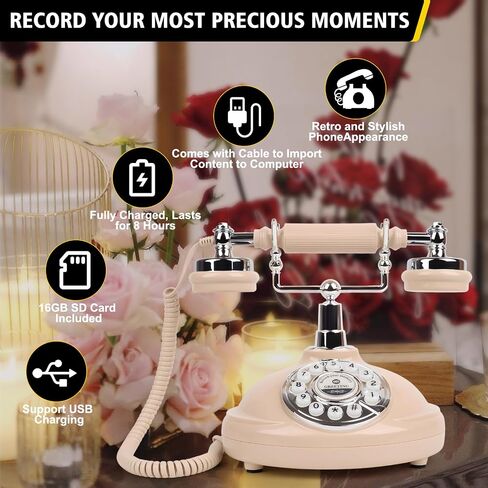 هاتف الزفاف الصوتي الخاص بكتاب الضيوف من ROOMEDAL - قم بتسجيل الرسائل الصوتية المخصصة باستخدام سجل الزوار - طريقة شخصية ومريحة للحفاظ على مناسباتك الخاصة in Saudi Arabia
