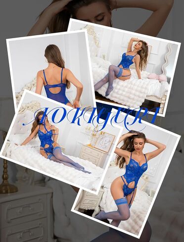 Sexy Lingerie for Women Floral Lace Garter Bustier Lingerie Set with lingerie with garter and stockings in Saudi Arabia