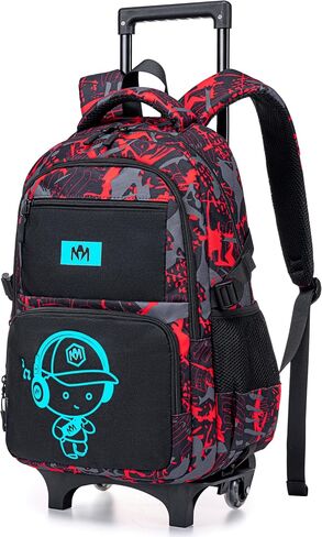 Bluboon Rolling Backpack with Wheels Kids Backpack for Boys Teens Wheeled Bookbag Kids Luggage Travel Hiking in Saudi Arabia