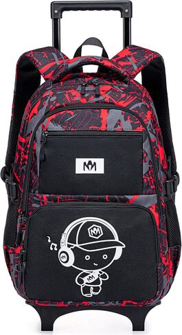 Bluboon Rolling Backpack with Wheels Kids Backpack for Boys Teens Wheeled Bookbag Kids Luggage Travel Hiking in Saudi Arabia