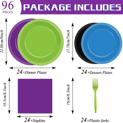 96PCS Cartoon Story Party Paper Plates and Napkins for Toy Inspire Game Party Supplies Cow Print Paper Dessert Plates Red Yellow Tableware Set for 24 Guests Baby Shower Birthday Party Decorations in Kuwait