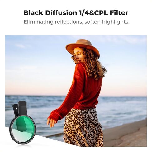 K&F Concept 67mm Clip-on CPL Phone Camera Lens Filter Kit, Circular Polarizer Polarizing Filter Compatible with iPhone 16 15 14 13 12 11 in Kuwait