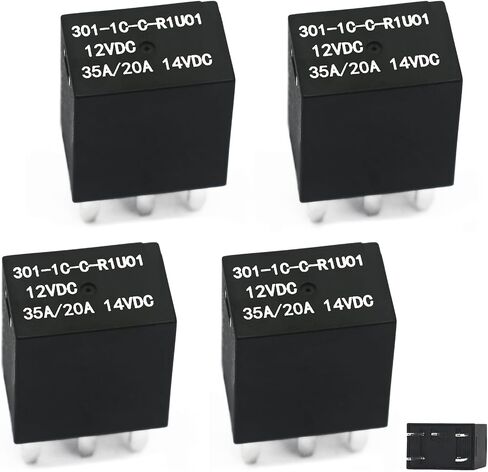 4 حزم 301-1C-C-R1-U01-12VDC Relay ، 35A 12VDC Automotive Relays in Saudi Arabia