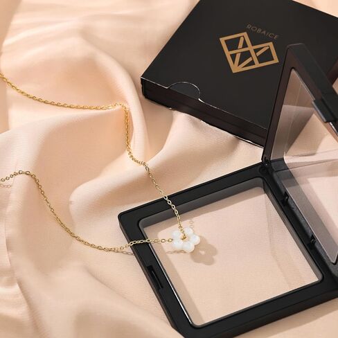 Gold Necklaces for Women, 14K Gold/Silver Plated Dainty Pearl Necklaces for Women Flower Pendant Satellite Chain Necklace Wedding Bridesmaid Jewelry Gift in Kuwait