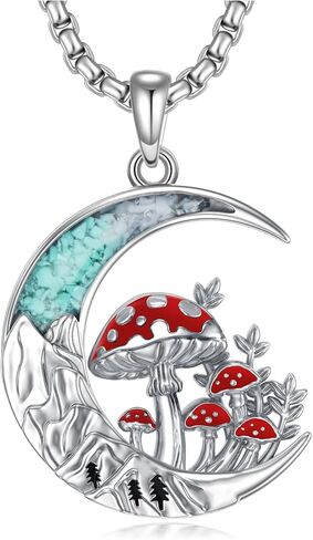 Turquoise Animal Necklace 925 Sterling Silver Crescent Moon Pendant Turquoise Jewelry Gifts for Women in Saudi Arabia