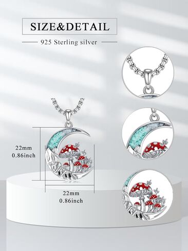 Turquoise Animal Necklace 925 Sterling Silver Crescent Moon Pendant Turquoise Jewelry Gifts for Women in Saudi Arabia