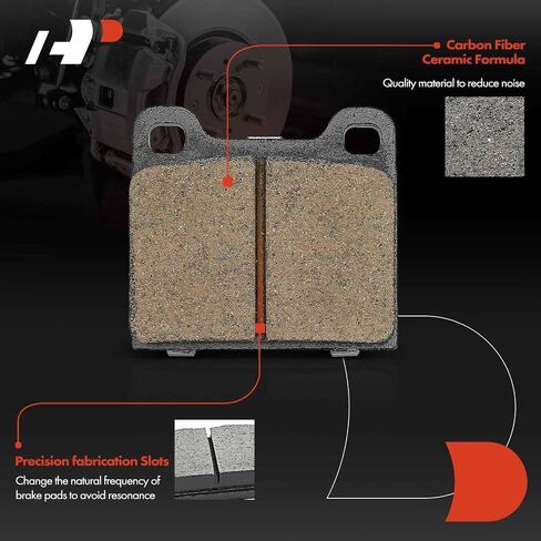A-Premium Rear Ceramic Disc Brake Pads Set Compatible with Volvo C70, S90, 240, 242, 244, 245, 740, 745, 780, 940, 960, V70, V90 & Mercedes-Benz 240D, 280CE, 280E, 280SE, 300CD, 300D, 300SD, 4 Pcs in Saudi Arabia