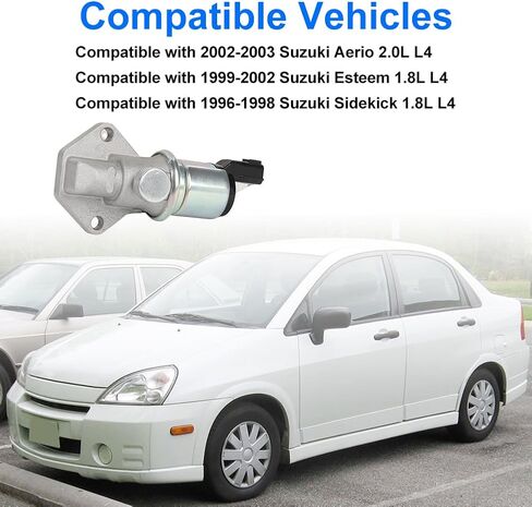Fuel Injection Idle Air Control Valve Compatible with Suzuki Aerio 2002-2003 Esteem 1999-2002 Sidekick 1996-1998 Auxiliary Air Valve Replacement for 18137-77E00 1813777E00 18134-77E00 AC593 in Saudi Arabia