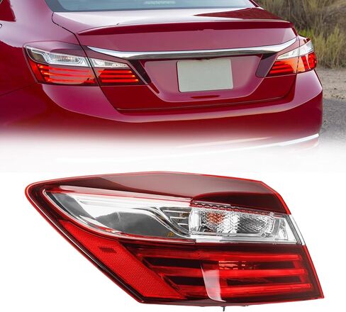 Dasbecan Driver Side Tail Light Compatible with Honda Accord Sedan 2016 2017 Left Rear Lamp Outer Replaces# ‎33550T2AA21 with LED in Saudi Arabia