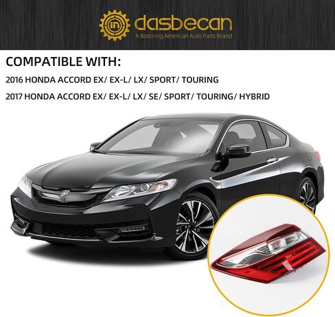 Dasbecan Driver Side Tail Light Compatible with Honda Accord Sedan 2016 2017 Left Rear Lamp Outer Replaces# ‎33550T2AA21 with LED in Saudi Arabia