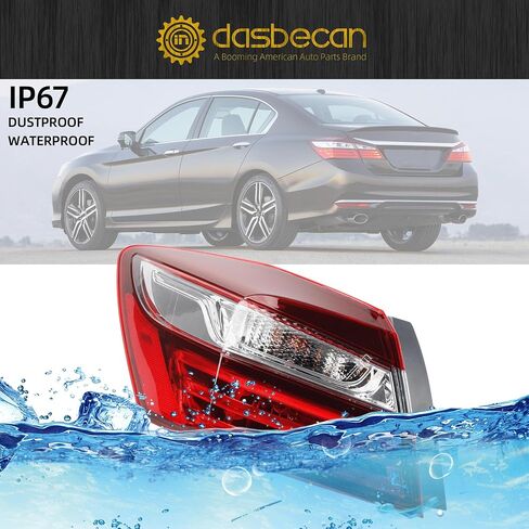 Dasbecan Driver Side Tail Light Compatible with Honda Accord Sedan 2016 2017 Left Rear Lamp Outer Replaces# ‎33550T2AA21 with LED in Saudi Arabia