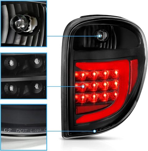 Amerilite C-Type LED Tube أسود بديل للضوء الذيل التجميع لعام 2004-2007 دودج جراند كارافان لكرايسلر تاون آند كونتري-سائق وراكب. in Saudi Arabia
