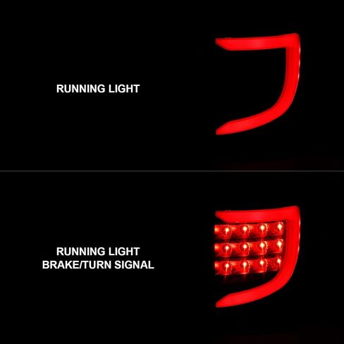 Amerilite C-Type LED Tube أسود بديل للضوء الذيل التجميع لعام 2004-2007 دودج جراند كارافان لكرايسلر تاون آند كونتري-سائق وراكب. in Saudi Arabia