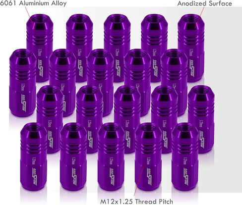 موزعات AJP 20 قطعة Universal M12x1.5 52 مم من المكسرات العربية المصنوعة من الألومنيوم ، 20pc M12 × 1.5 ملم مجموعة صامدة العجلات JDM VIP Kit أسود in Saudi Arabia