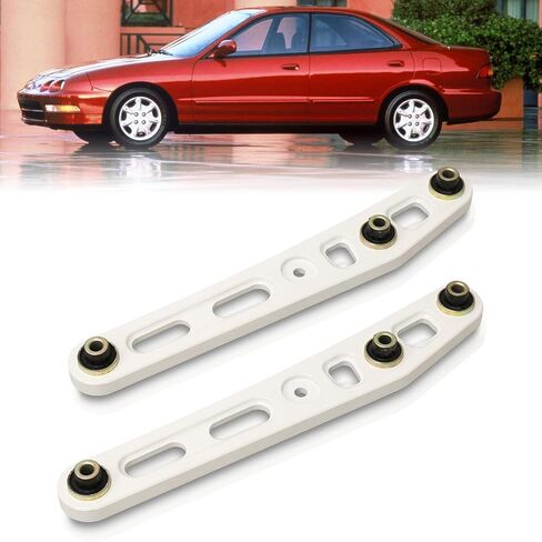AJP Distributors JDM Rear Lower Suspension Control Arm LCA White + Bushings Compatible/Replacement For Civic CRX Del Sol Integra 1988 1989 1990 1991 1992 1993 1994 1995 1996 1997 1998 1999 2000 2001 in Saudi Arabia
