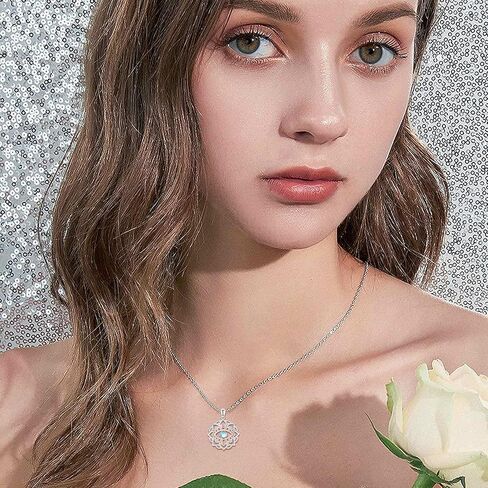 Cuoka Miracle Lotus Eye Necklace for Women Moonstone Evil Evil Lotus Prendant 925 Sterling Silver Lotus Necklace Lotus Flower Charm Jewelry for Birthday Halloween for Women Men Teen in Saudi Arabia