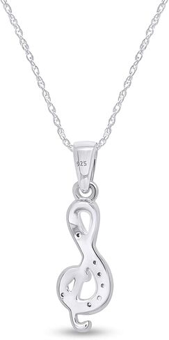 AFFY Treble G Clef Music Note Cubic Zirconia Pendant in 14K Gold Over Sterling Silver in Saudi Arabia