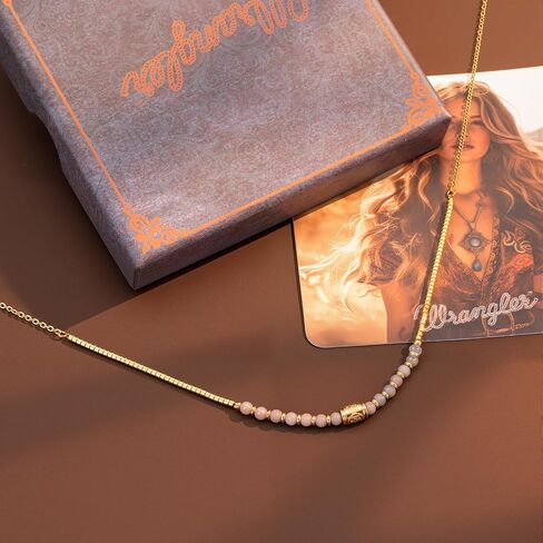 Montana West Wrangler Western Chain Necklace for Women 14K Retro Pendant Necklace Mashing Jewelry Dainty Jewelry in Saudi Arabia