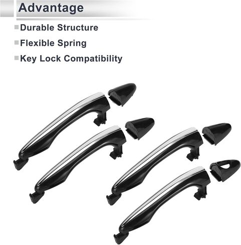 Front Left Right Rear Left Right Car Exterior Door Handles for Kia Optima 2011-2015 Durable Door Handle Replacement No.826512T010/826622T000 ABS 1 Set in Saudi Arabia
