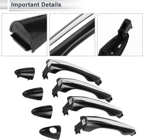 Front Left Right Rear Left Right Car Exterior Door Handles for Kia Optima 2011-2015 Durable Door Handle Replacement No.826512T010/826622T000 ABS 1 Set in Saudi Arabia