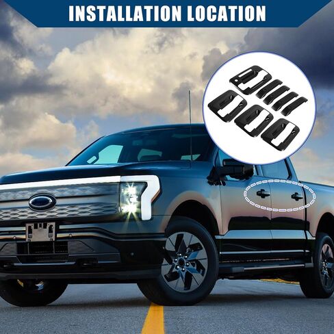 غلاف مقبض الباب الخارجي الأسود اللمعان لفورد F-150 4DR 2004-2014 السيارة خارج ديكور القطع/الخلفية الأمامية اليسرى/متينة/مجموعة واحدة in Saudi Arabia