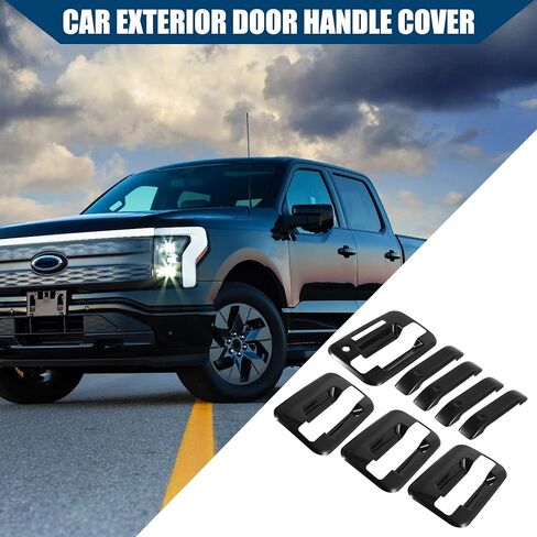 غلاف مقبض الباب الخارجي الأسود اللمعان لفورد F-150 4DR 2004-2014 السيارة خارج ديكور القطع/الخلفية الأمامية اليسرى/متينة/مجموعة واحدة in Saudi Arabia