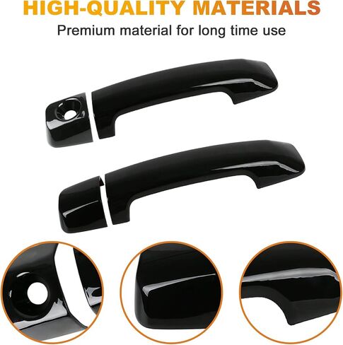 Set of 4 Gloosy Black Door Handle Covers Compatible with 2007-2019 2020 2021 Toyota Tundra 4Dr Crew Cab and 2007-2021 Toyota Sequoia in Saudi Arabia