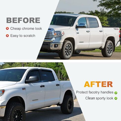 Set of 4 Gloosy Black Door Handle Covers Compatible with 2007-2019 2020 2021 Toyota Tundra 4Dr Crew Cab and 2007-2021 Toyota Sequoia in Saudi Arabia