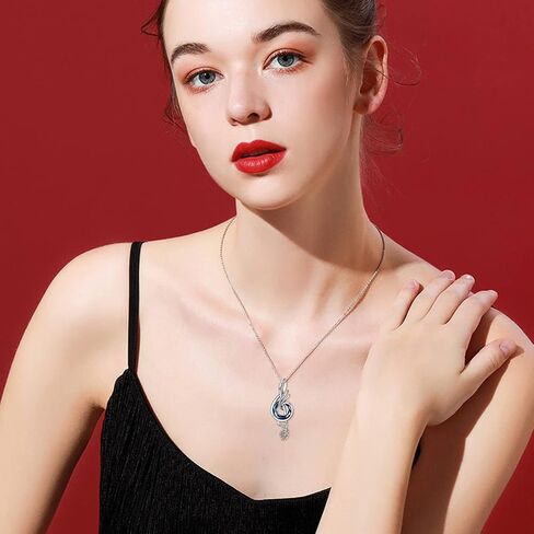 TOUPOP Music Gifts Sterling Silver Phoenix Music Pendant Necklace with Circle Crystal Musical Notes Jewelry Gifts for Women Girls Student Teacher Birthday Christmas Mothers Day in Saudi Arabia