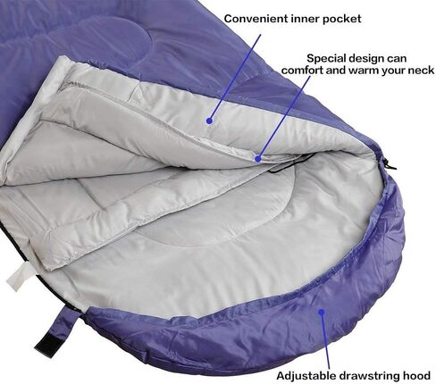 Blue Sleeping Bags for Adults Backpacking Lightweight Waterproof- Cold Weather Sleeping Bag for Warm Camping Hiking Outdoor Travel Hunting with Camping Sleeping Bag (Blue1, 86 x 31.5inches) in Kuwait