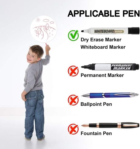 24 حزمة دائرة محو جافة ، أماكن كتابة سطح المكتب على سطح المكتب الأبيض لجداول الفصول الدراسية ، ملصقات جدار فينيل قابلة للإزالة لمعلمي المدارس in Kuwait