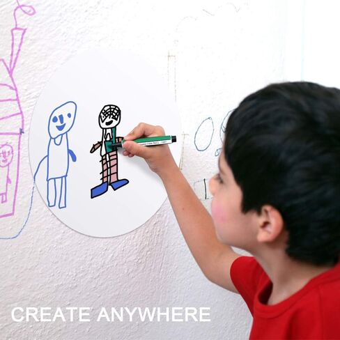 24 حزمة دائرة محو جافة ، أماكن كتابة سطح المكتب على سطح المكتب الأبيض لجداول الفصول الدراسية ، ملصقات جدار فينيل قابلة للإزالة لمعلمي المدارس in Kuwait