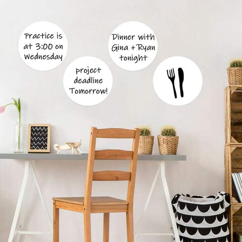 24 حزمة دائرة محو جافة ، أماكن كتابة سطح المكتب على سطح المكتب الأبيض لجداول الفصول الدراسية ، ملصقات جدار فينيل قابلة للإزالة لمعلمي المدارس in Kuwait